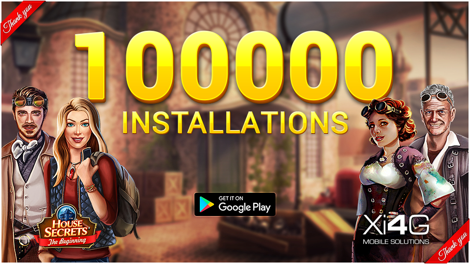 House Secrets reaches 100,000 installs!